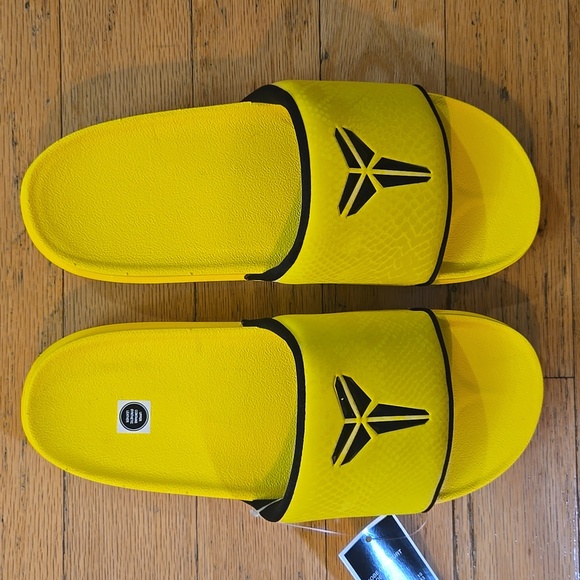 Kobe Bryant Off Court Slides Men's Size 11 Yellow Lightening Black - Picture 4 of 12